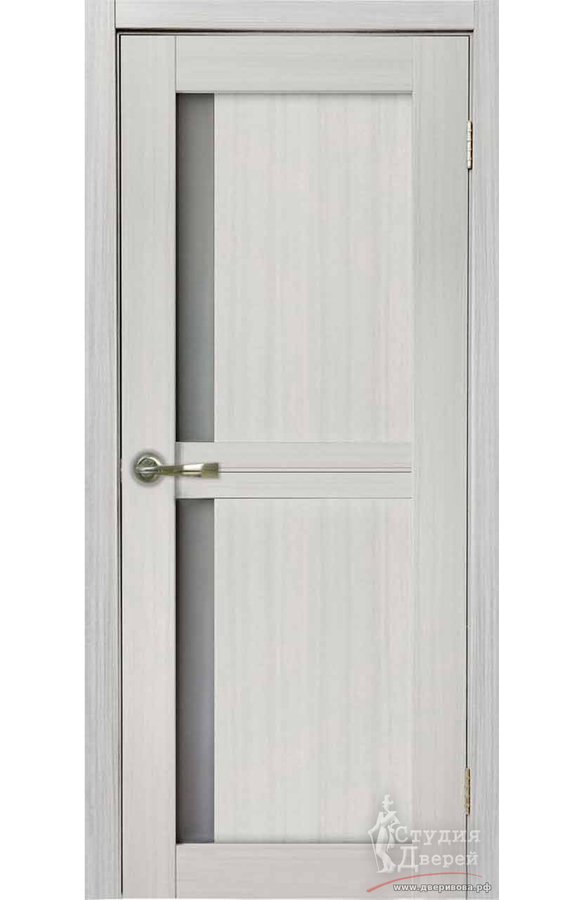 Полотно дверное Гринвуд 14 ПО Сандал белый, стекло мателюкс