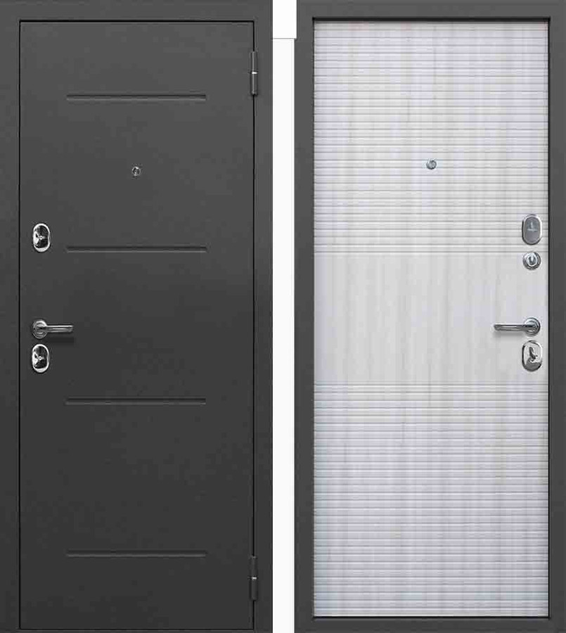 Входная дверь 7,5 см Гарда Серебро/Белый ясень