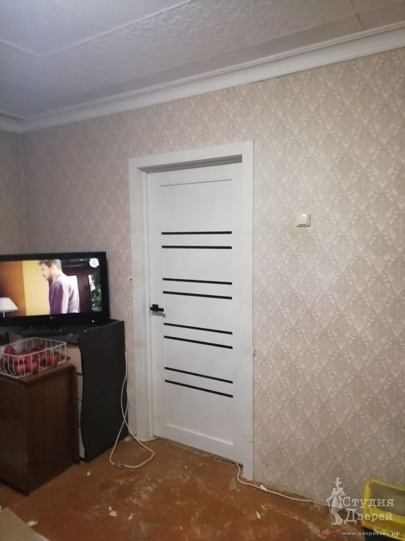 Полотно дверное 282 ПВХ макиато ЧЕРНОЕ стекло