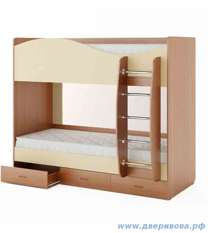 Кровать двухъярусная с ящиками