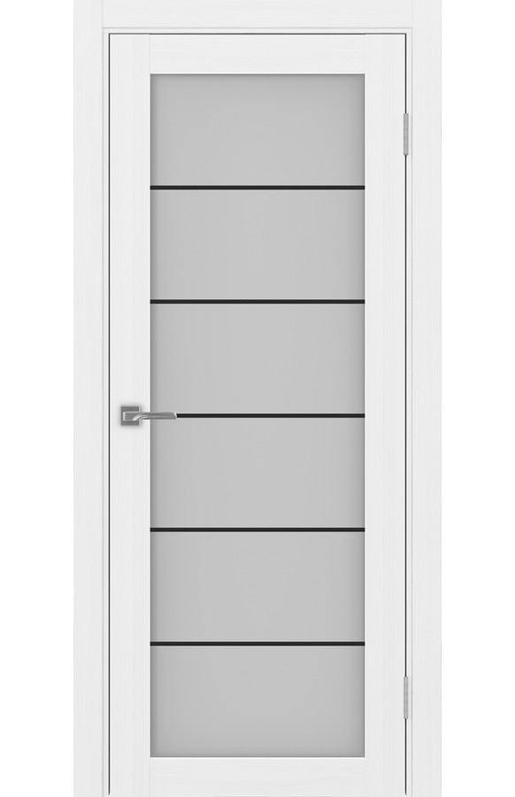 Дверь Optima Porte, экошпон, (Турин 501.2), АСС стекло Мателюкс