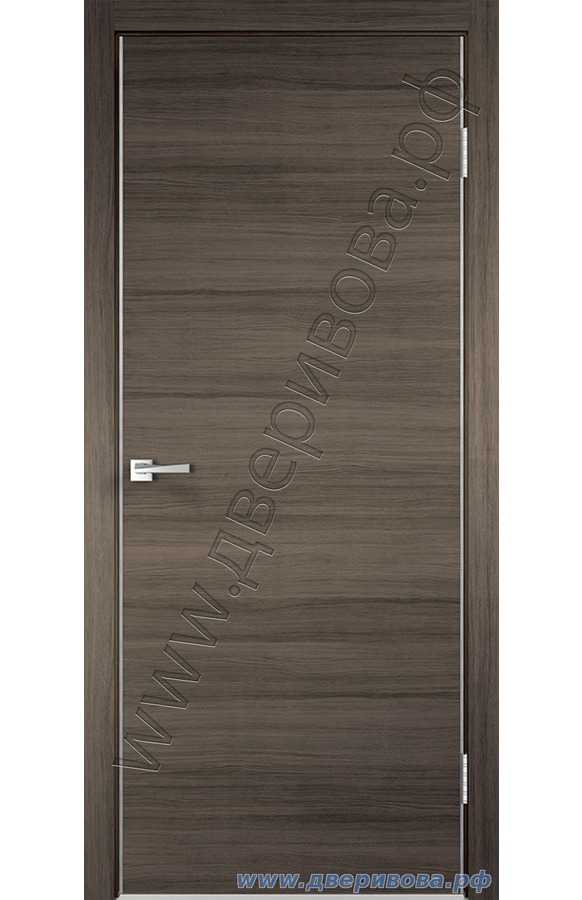 Дверь из экошпона Techno, ПГ, Дуб серый поперечный, алюминиевая кромка (замок Morelli 1895)