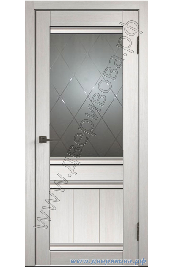 Дверь 3 D Flex, царговая, Unica 11, ПО, Белый (стекло ромб светлый)