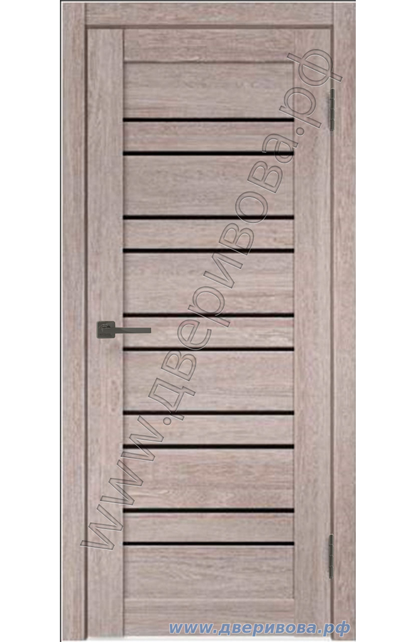 Дверь EcoFlex, царговая, CITY 5, ПО, Дуб анкор нордик (стекло черное лакобель)