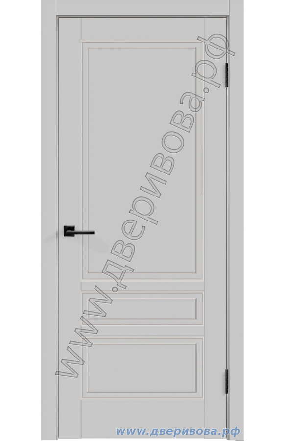 Двери в эмали RAL 9003, Scandi 3Р, Светло - серый, ПГ, без притвора с врезкой под замок Morelli 1895Р SN