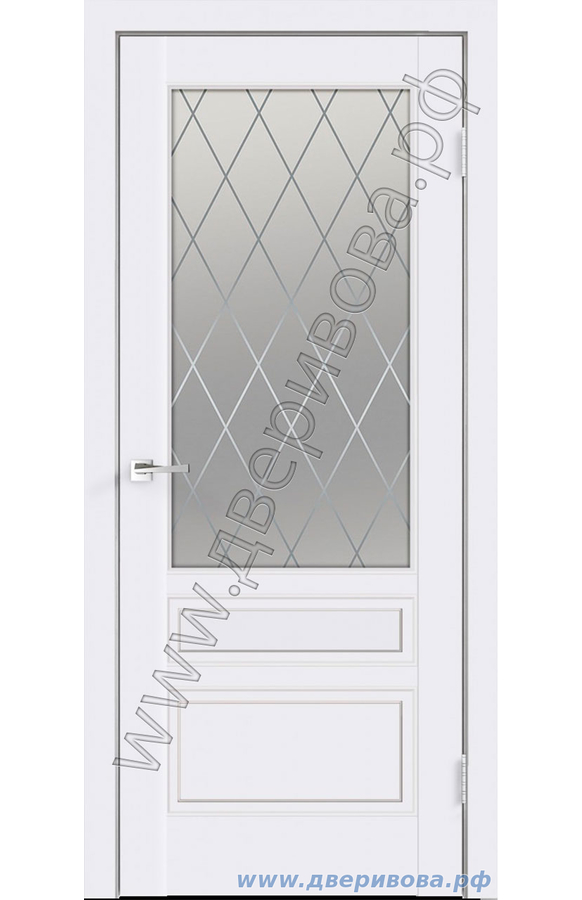 Двери в эмали RAL 9003, Scandi 3V, Белая, ПО, без притвора с врезкой под замок Morelli 1895Р SN