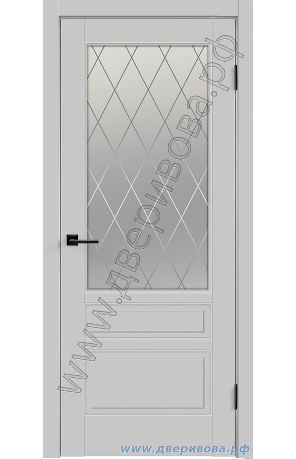Двери в эмали RAL 9003, Scandi 3V, Светло - серый, ПО, без притвора с врезкой под замок Morelli 1895Р SN