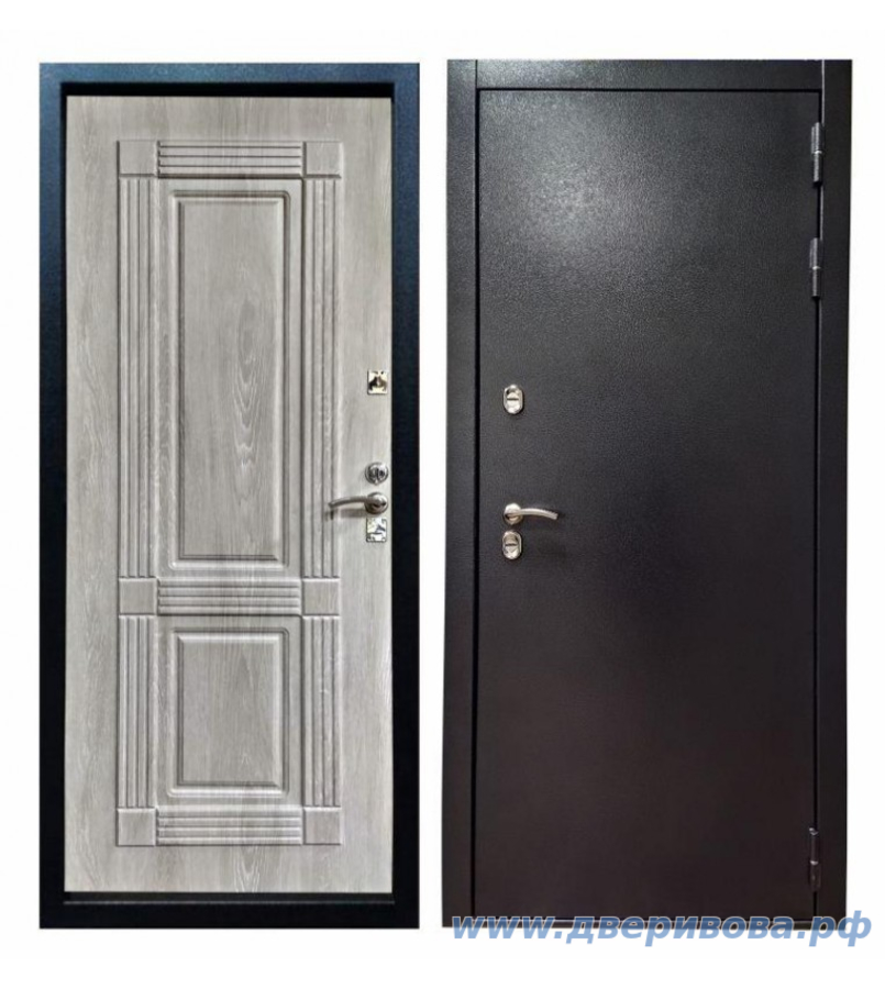 Утепленная уличная дверь ТФ ТЕРМО 115 Темное Серебро / Темное Серебро