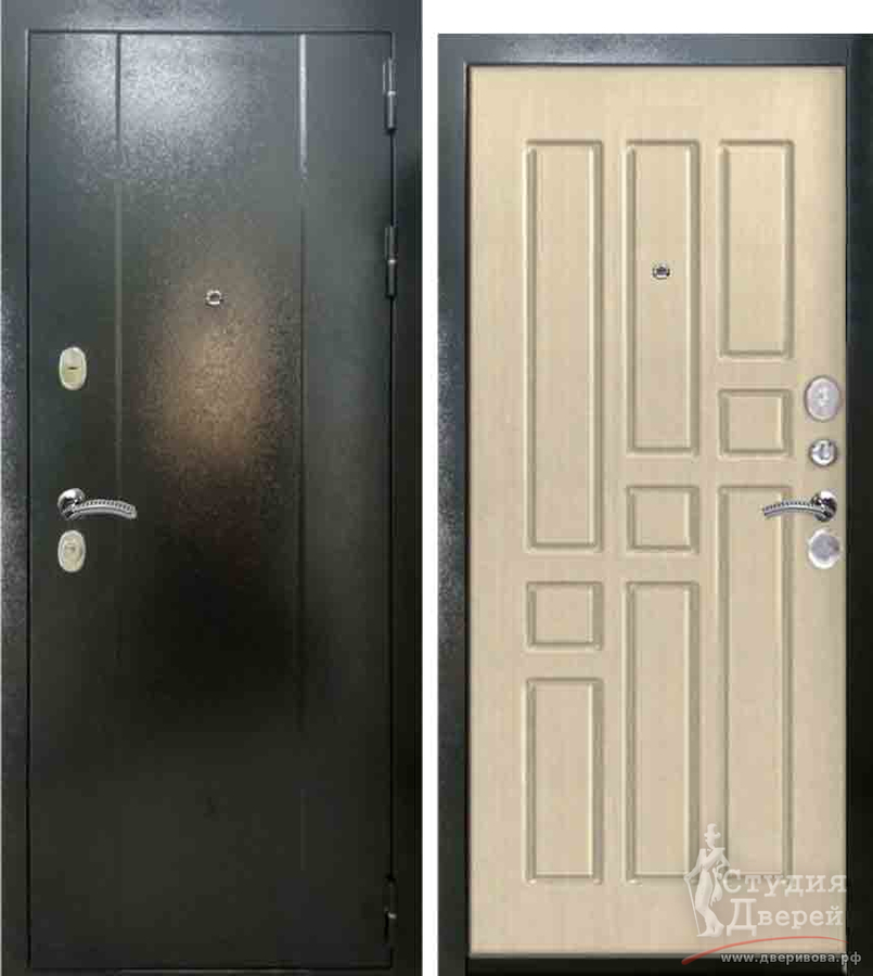 Дверь стальная ЭТАЛОН Х-10 Серебро - Седой дуб