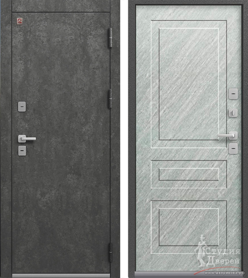 Дверь стальная Т-9 Антрацит муар+серый камень/Эверест (матовый) (терморазрыв)