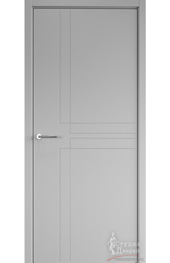 Полотно дверное ПГ Геометрия 3 Эмаль серый (магнитная защелка)