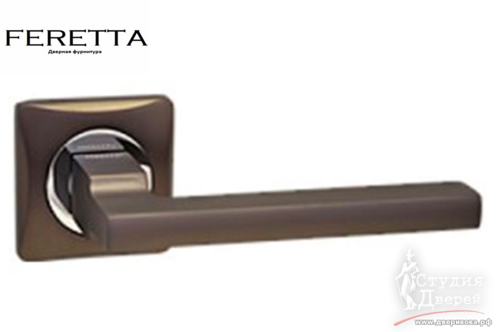 Ручка FERETTA на квадратной розетке 6 серия F 632 GR/CP графит/хром