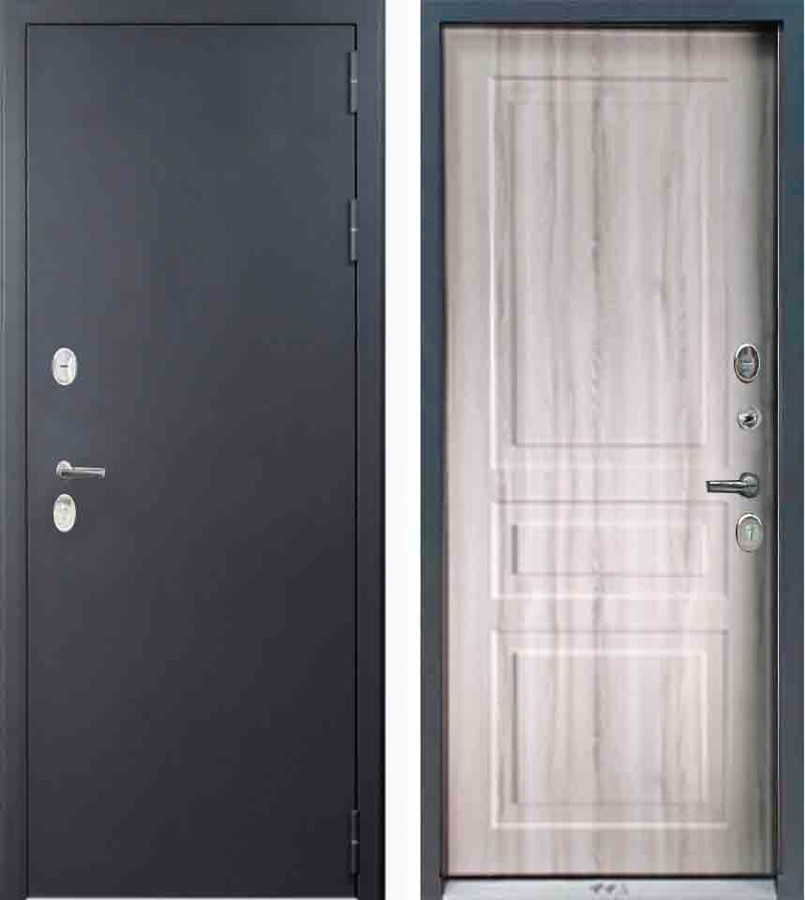 Дверь металлическая Термо (терморазрыв) МДФ 12 мм Ривьера айс/Металл Антик серебро