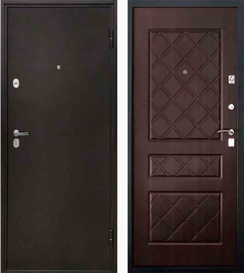 Входная дверь Виктория античная медь/МДФ 6 мм, Венге тонкий 800 * 2000