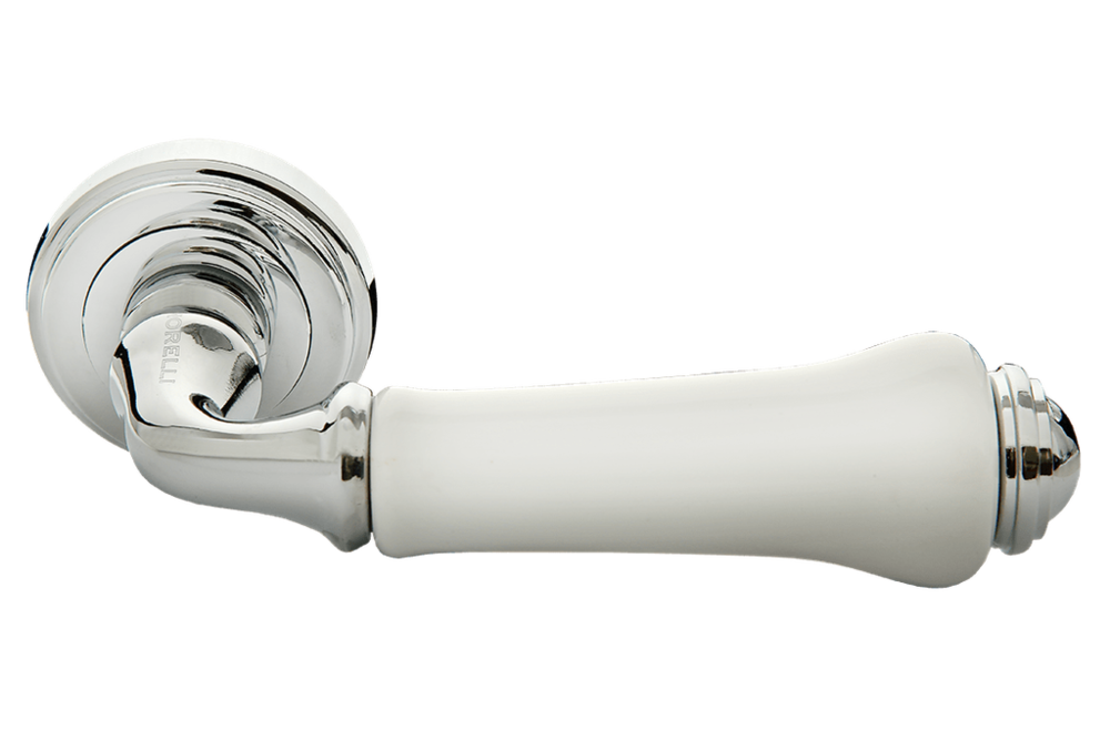 Ручка дверная на круглой розетке UMBERTO MH-41-CLASSIC PG/W золото/белый