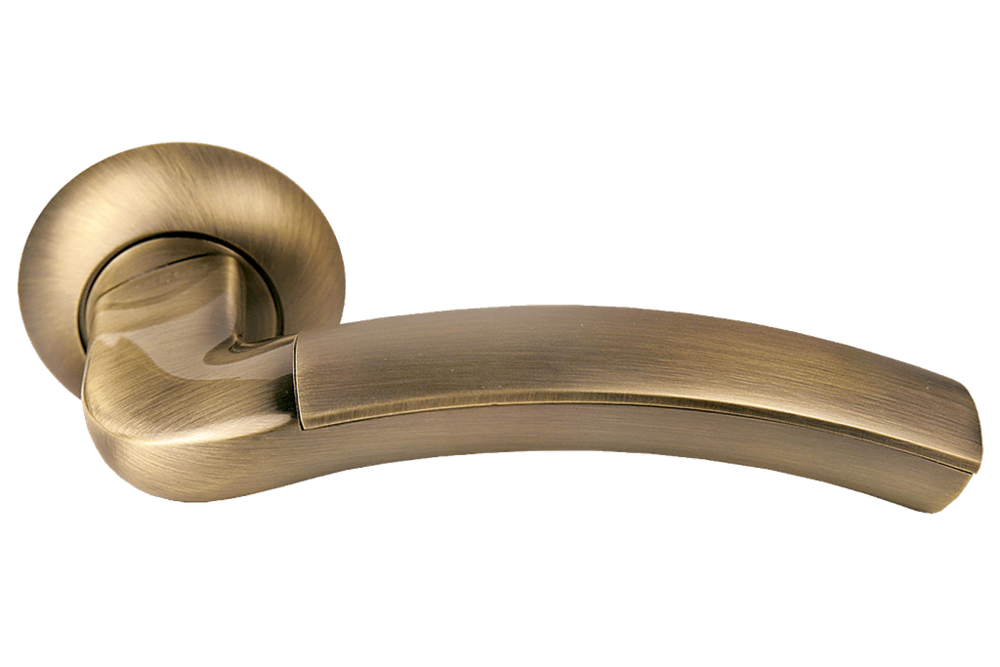 Ручка дверная на круглой розетке PALAZZO MH-02 MAB/AB бронза/античная бронза