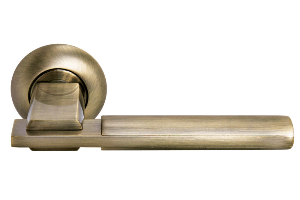 Ручка дверная на круглой розетке Ecstasy MH-13 MAB/AB бронза/античная бронза