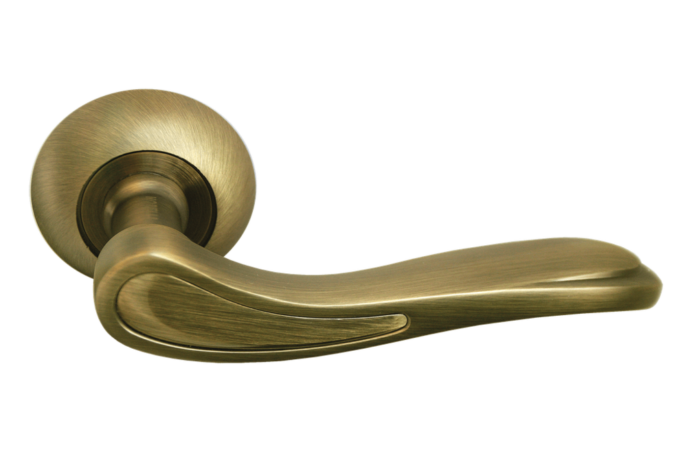 Ручка дверная на круглой розетке LONDON EYE MH-26 MAB/AB бронза/античная бронза