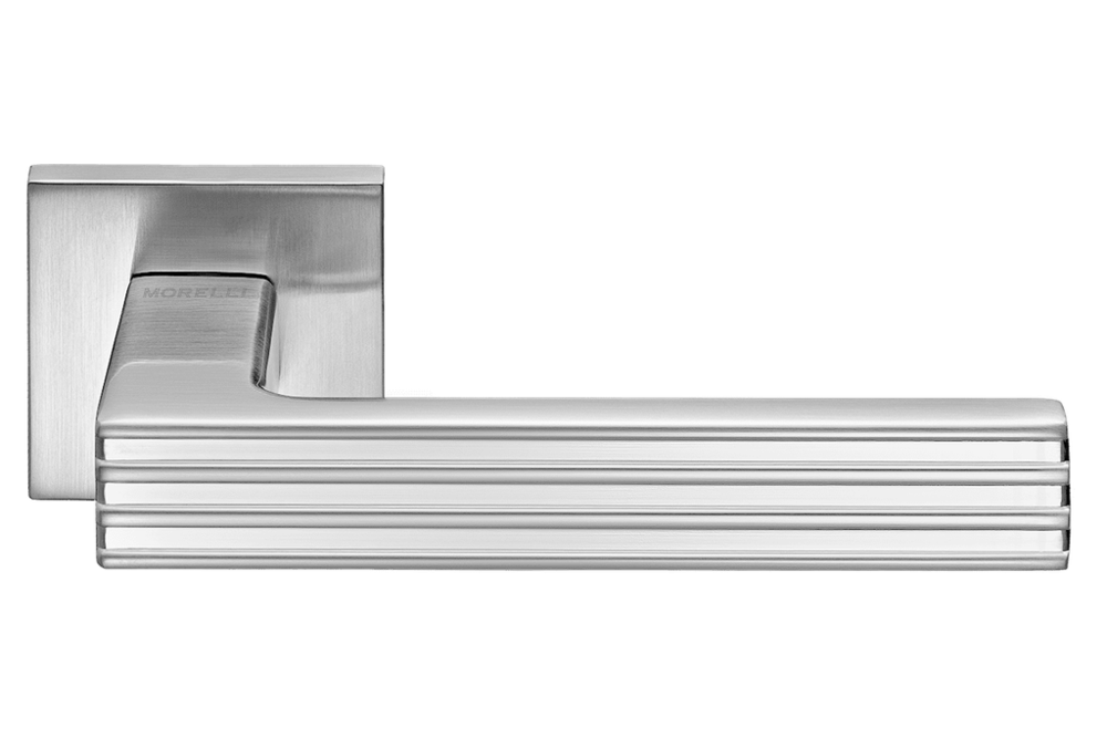 Ручка дверная на квадратной розетке 6 мм MAGLEV MH-52-S6 SC матовый хром (сатин)