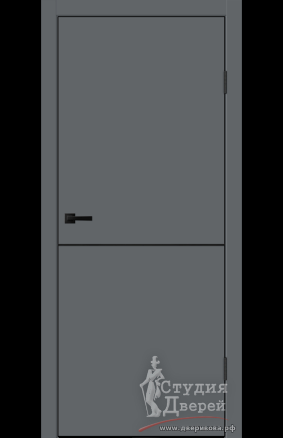 Межкомнатная дверь EMALUX TECHNO BLACK H1 облегченное глухое Вулкан