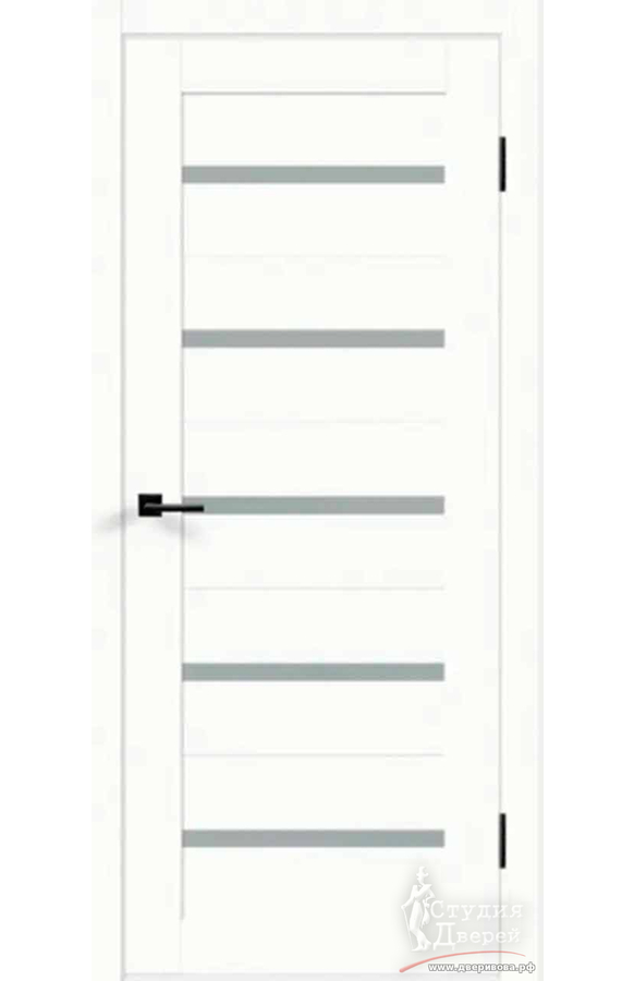 Межкомнатная дверь экошпон DUPLEX со стеклом Мателюкс графит без притвора Дуб снежный