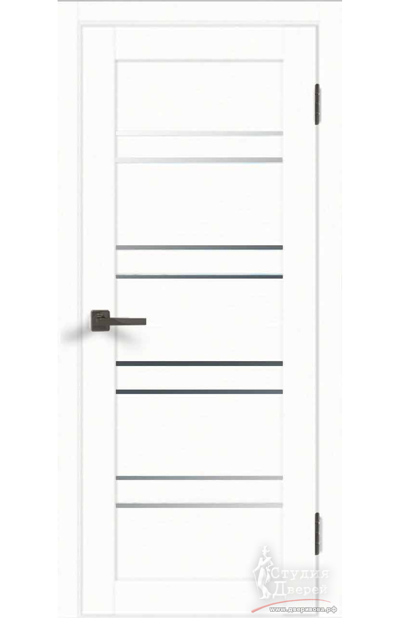 Межкомнатная дверь экошпон LINEA 8 Зеркало двухстороннее без притвора цвет Дуб снежный