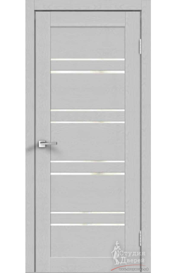 Межкомнатная дверь экошпон LINEA 8 Зеркало двухстороннее без притвора Грей эмалит текстурный