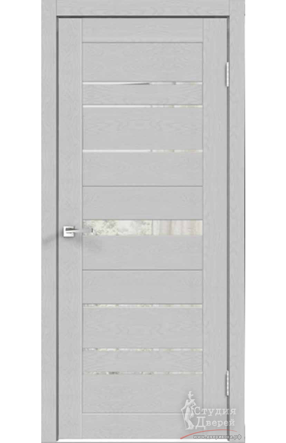 Межкомнатная дверь экошпон XLINE 10 Зеркало двухстороннее без притвора Грей эмалит текстурный