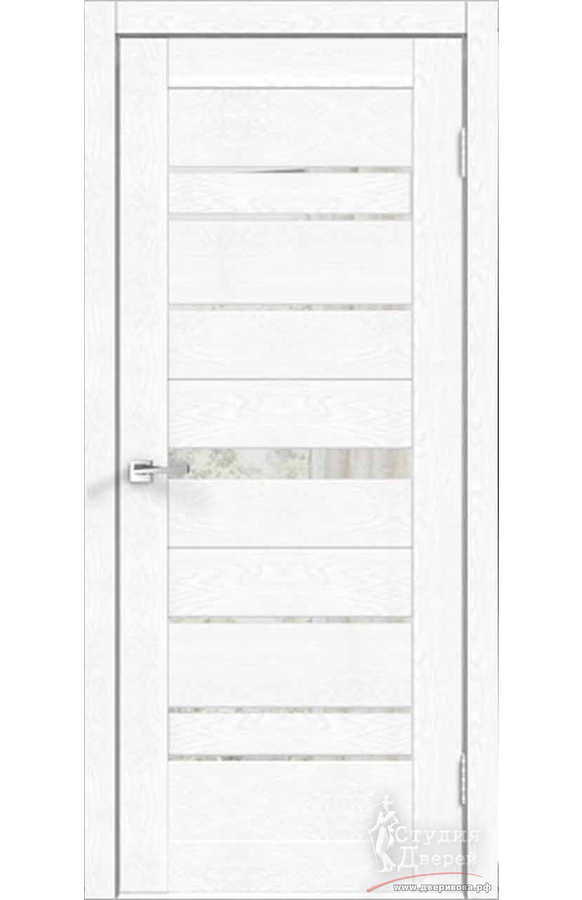 Межкомнатная дверь экошпон XLINE 10 Зеркало двухстороннее без притвора Зеффиро эмалит текстурный