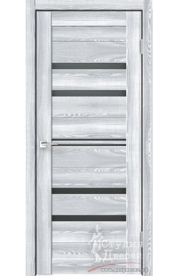 Межкомнатная дверь экошпон XLINE 6 со стеклом без притвора Клен айс