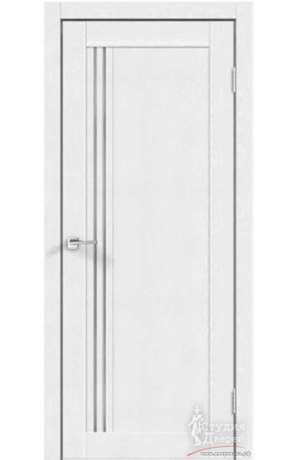 Межкомнатная дверь экошпон XLINE 8 со стеклом без притвора Эмалит белый