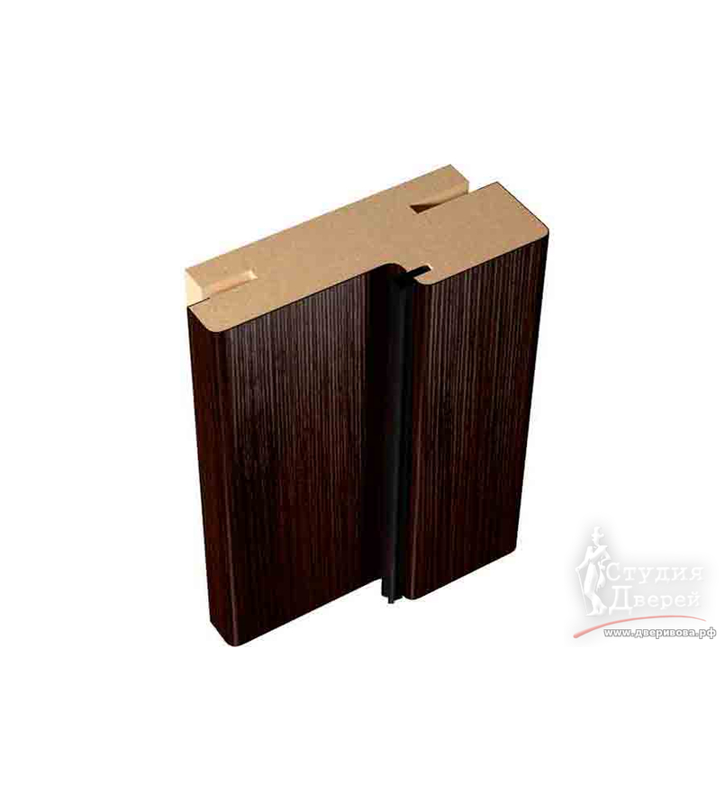 Дверная стойка ЭКОШПОН с уплотнителем 74х26х2070 (без притвора) телескоп 44 Венге