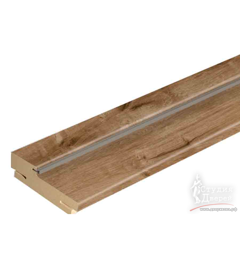 Дверная стойка ЭКОШПОН с уплотнителем 74х26х2070 (без притвора) телескоп 44 Канадский дуб