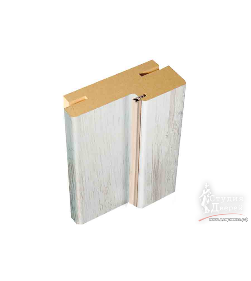 Дверная стойка ЭКОШПОН с уплотнителем 74х26х2070 (без притвора) телескоп 44 Дуб трэвис серый