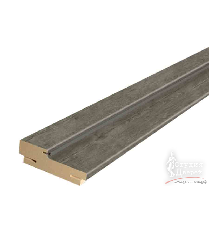 Дверная стойка ЭКОШПОН с уплотнителем 74х26х2070 (без притвора) телескоп 44 Рустик гри