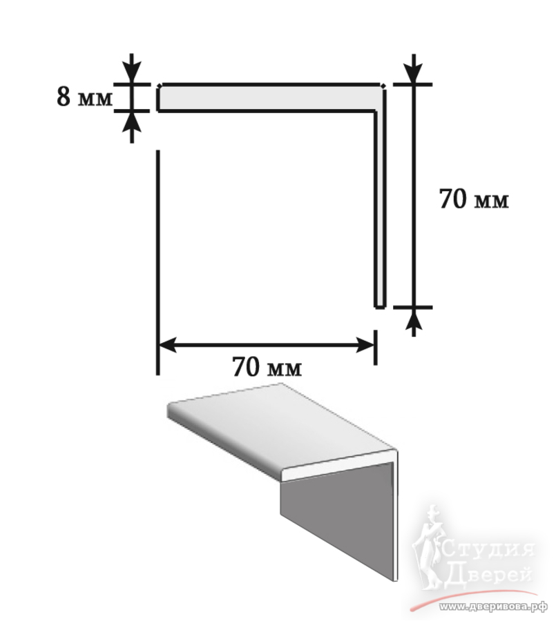 Наличник ЭКОШПОН телескопический L (8мм) 70х70х2150 угловой Клен айс