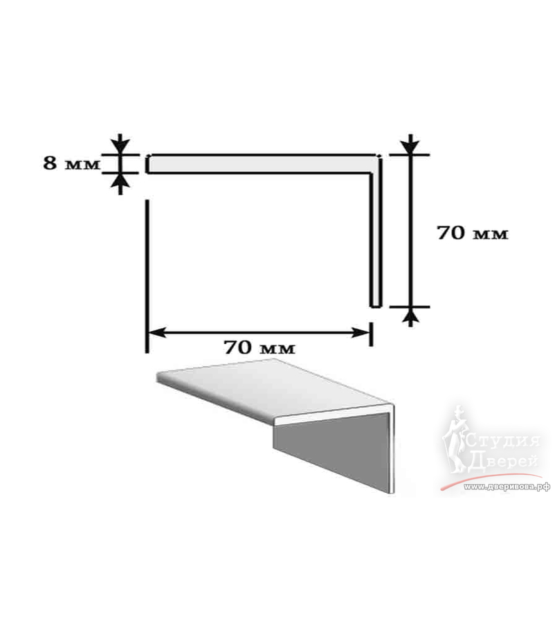 Наличник ЭКОШПОН телескопический L (8мм) 70х70х2200 Дуб шале седой