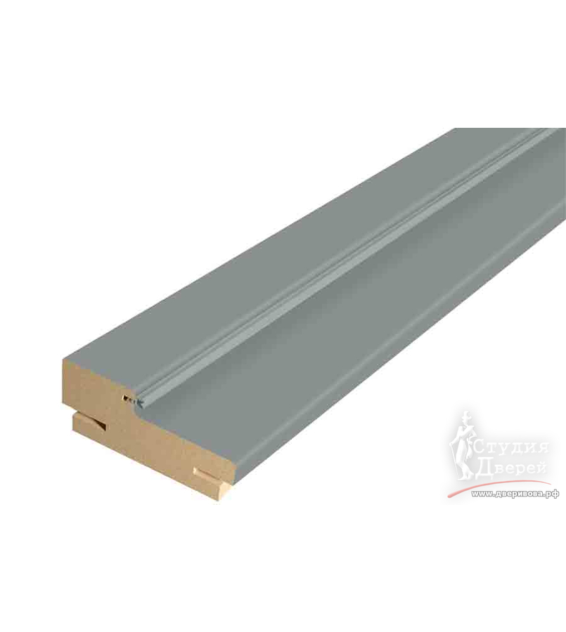 Комплект дверной коробки ЭКОШПОН 80х38 (для ALTO STYLE) Вулкан, телескоп (2 стойки и перекладина 1000мм, LR, отв.планка п/з. M1895 BL (черный), петли: 100х70х2,5 BL (черные) 2шт, с уплот.)