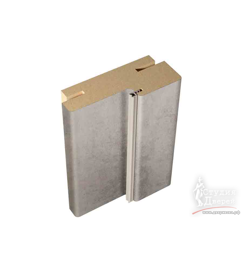 Дверная стойка ЭКОШПОН с уплотнителем 74х26х2070 (без притвора) телескоп 44 Муар темно-серый