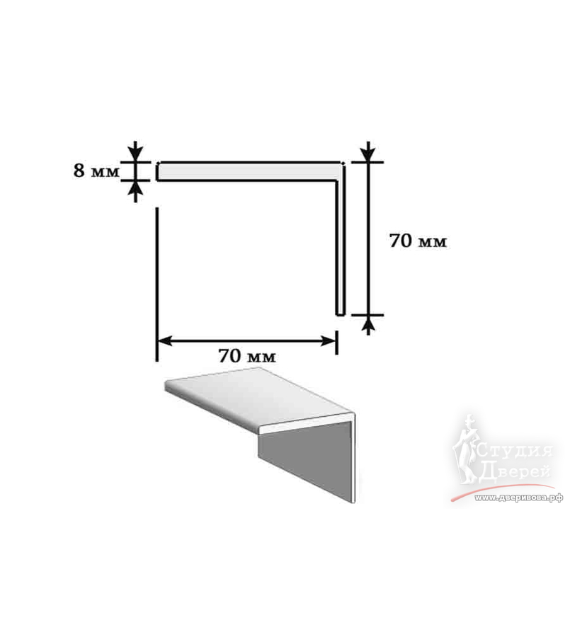 Наличник ЭКОШПОН телескопический L (8мм) 70х70х2150 угловой Муар светло-серый