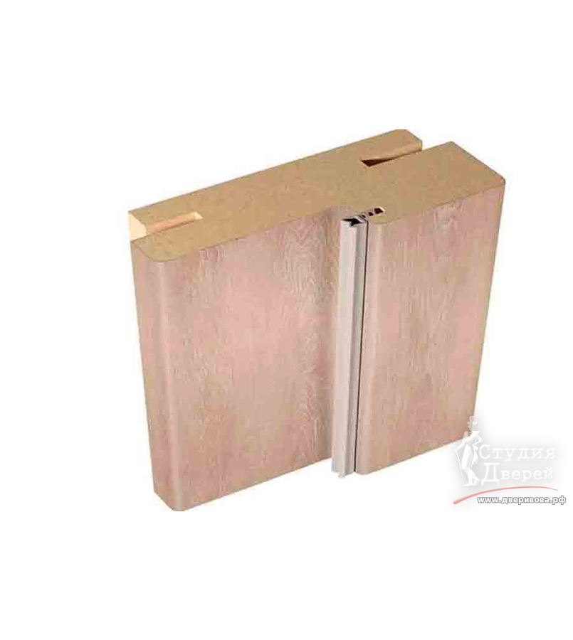 Дверная стойка ЭКОШПОН с уплотнителем 74х26х2070 (без притвора) телескоп 44 Дуб европейский