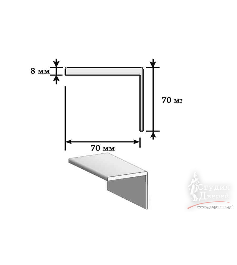 Наличник ЭКОШПОН телескопический L (8мм) 70х70х2150 угловой Ясень японский