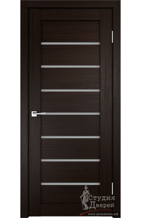 Межкомнатная дверь 3D Flex UNICA 1 со стеклом Мателюкс без притвора Венге