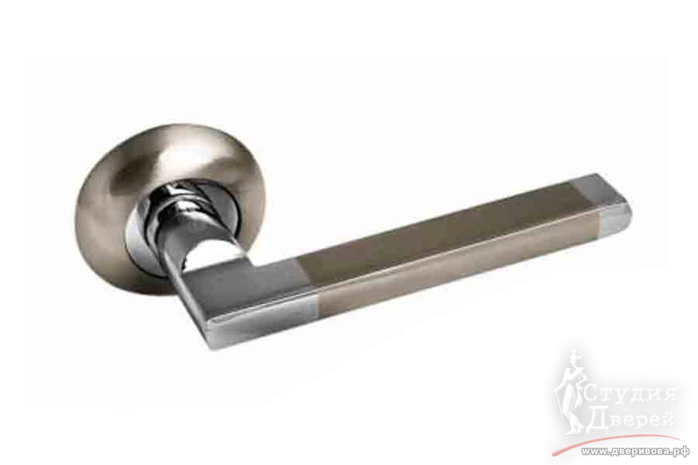 Ручка PALIDORE на круглой розетке В-40 SС/CР белый никель/хром из ударопрочного пластика