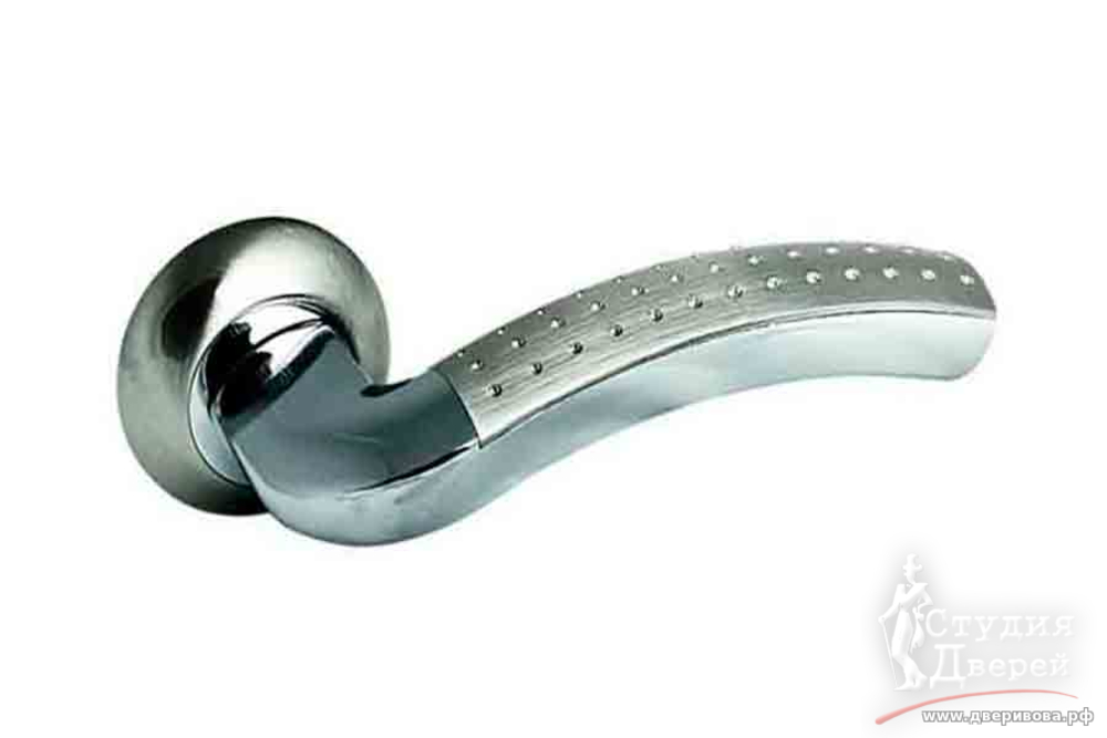 Ручка PALIDORE на круглой розетке B-59 SС/CР белый никель/хром из ударопрочного пластика