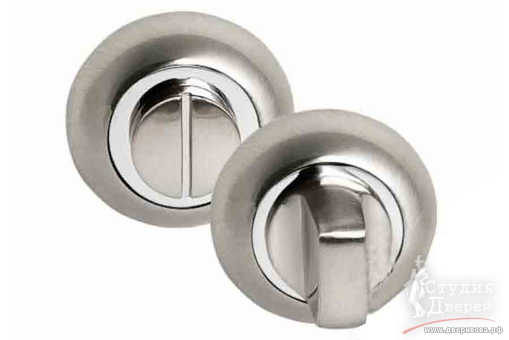 Завертка PALIDORE сантехническая на круглой розетке OL (B) SС/CР белый никель/хром из ударопрочного пластика