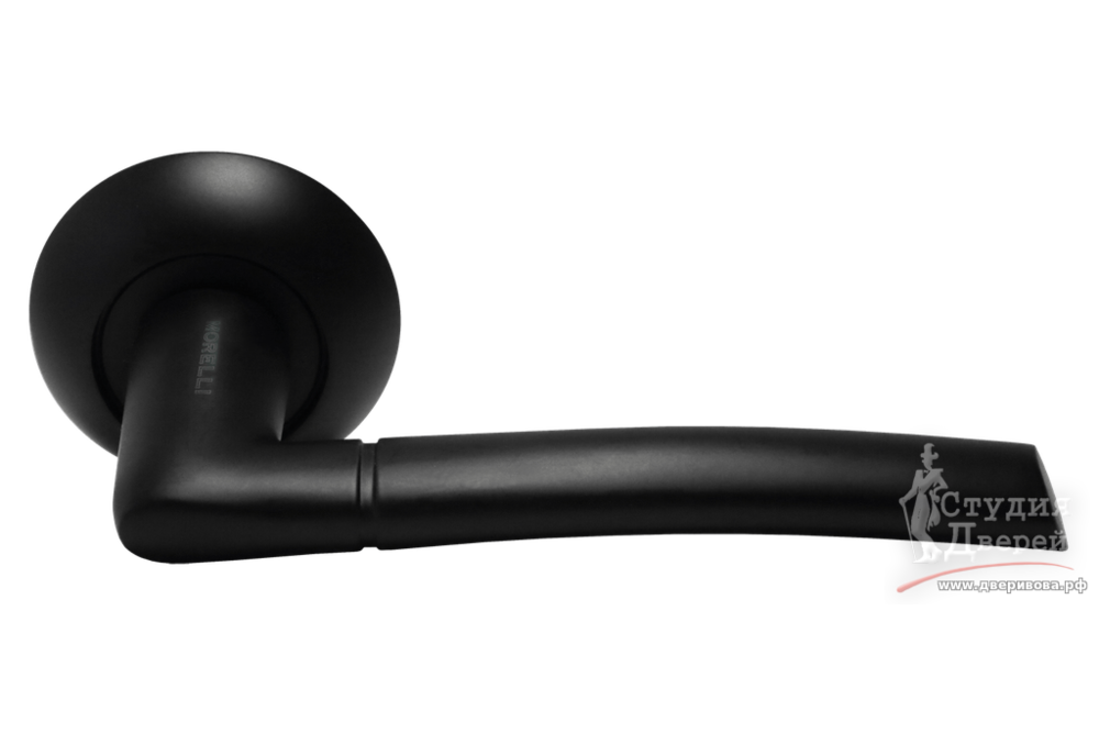 Ручка дверная на круглой розетке PISA MH-06 BL черный