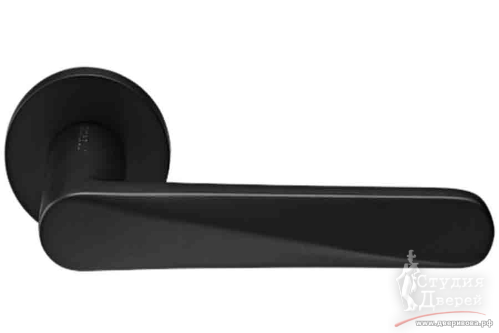 Ручка дверная на круглой розетке 6 мм CAYAN MH-58-R6 BL черный