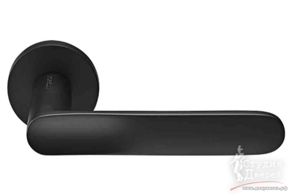 Ручка дверная на круглой розетке 6 мм GARAK MH-59-R6 BL черный