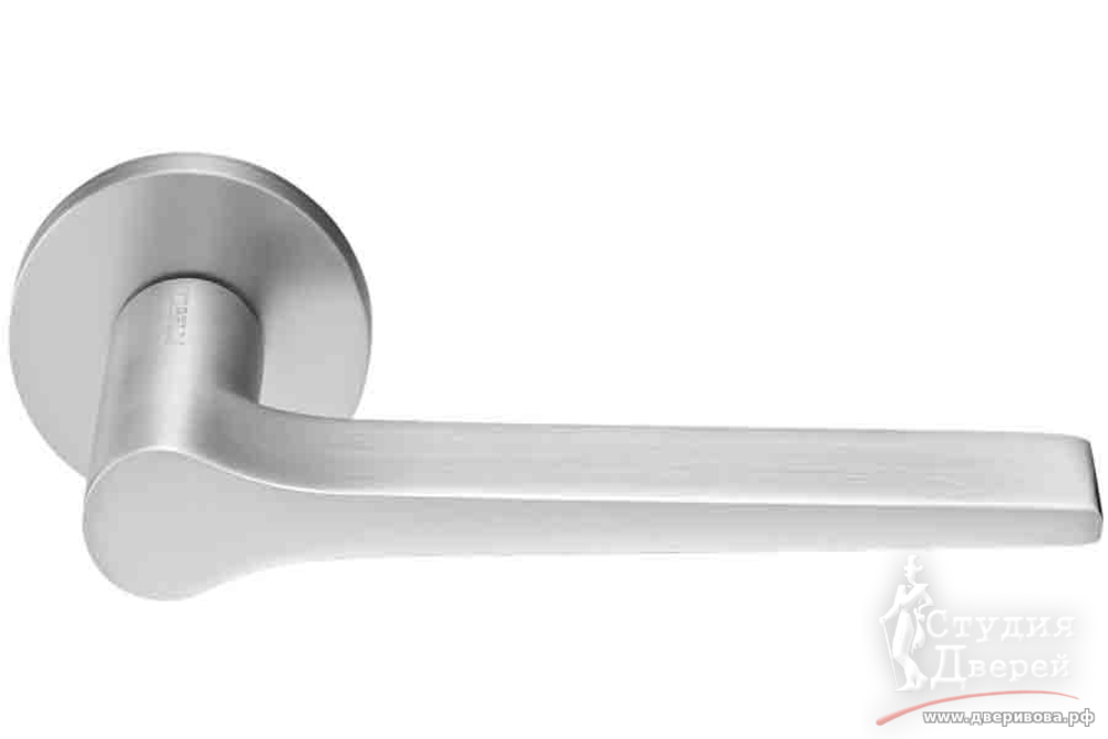 Ручка дверная на круглой розетке 6 мм LAND MH-60-R6 MSC матовый хром